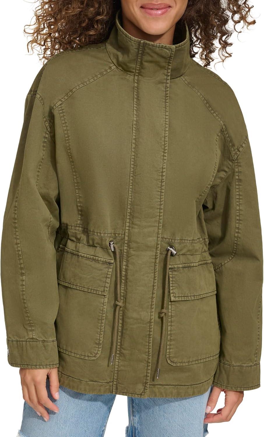 imageLevis Womens Stand Collar Cotton Military JacketOlive Night