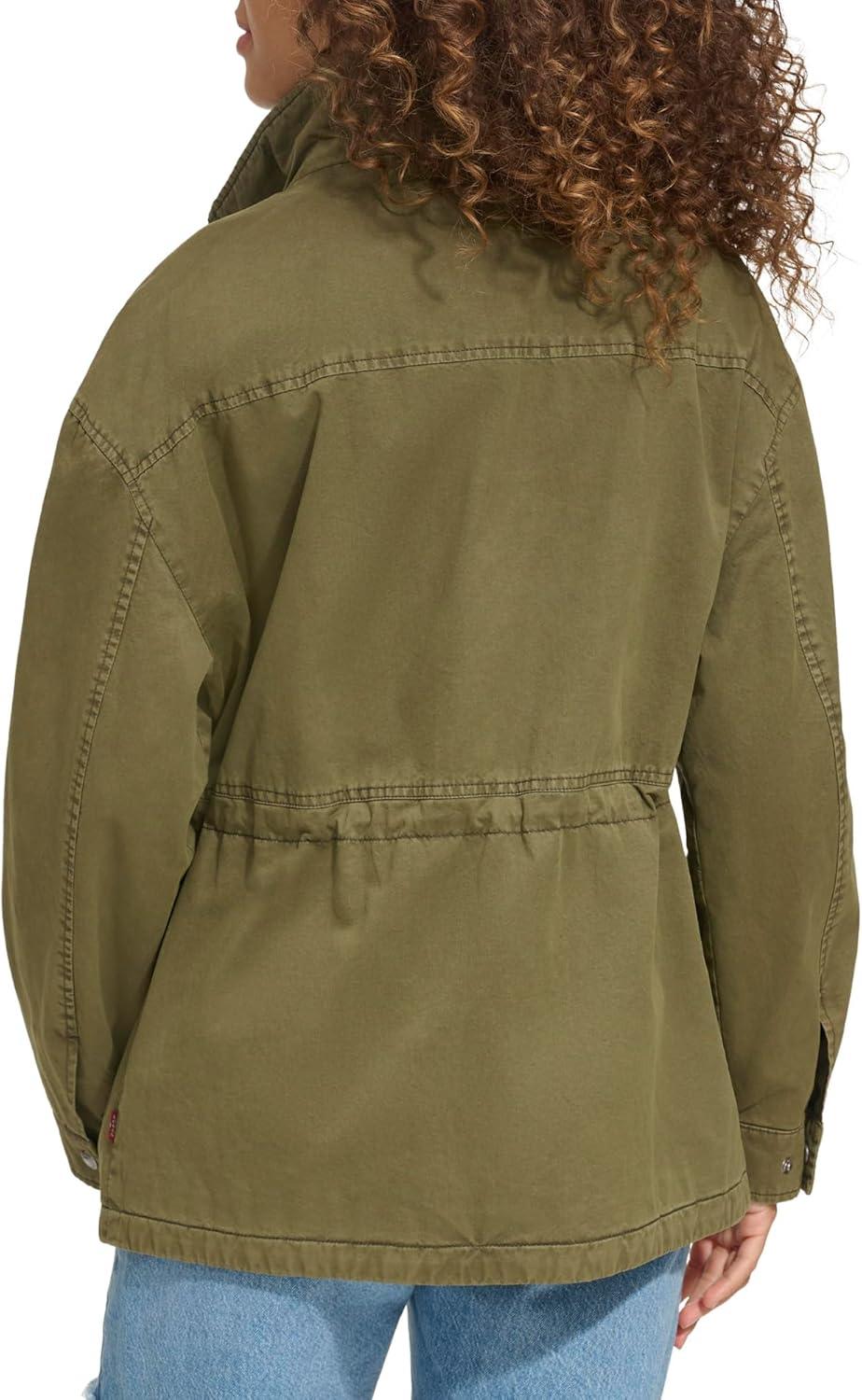 imageLevis Womens Stand Collar Cotton Military JacketOlive Night