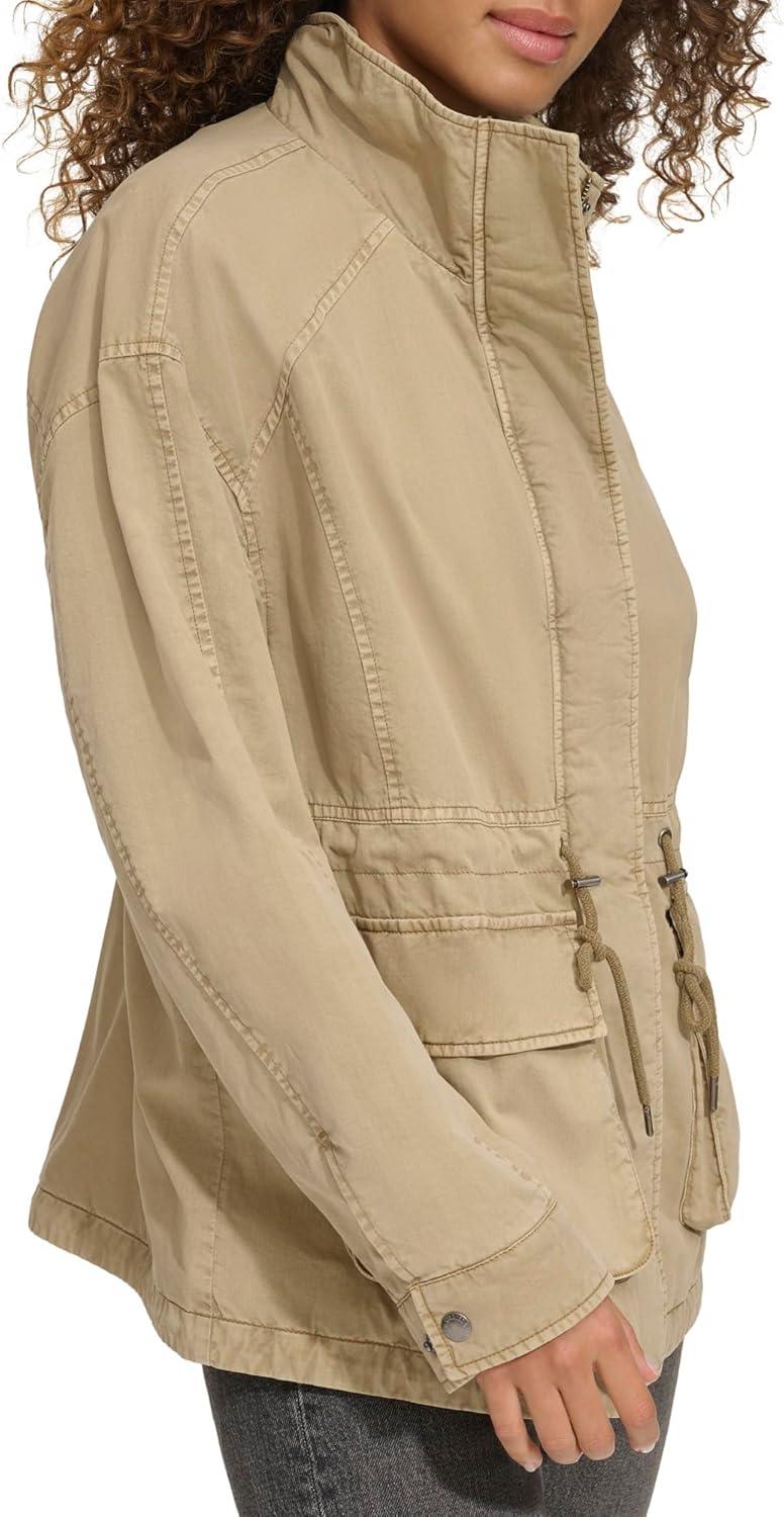 imageLevis Womens Stand Collar Cotton Military JacketSafari