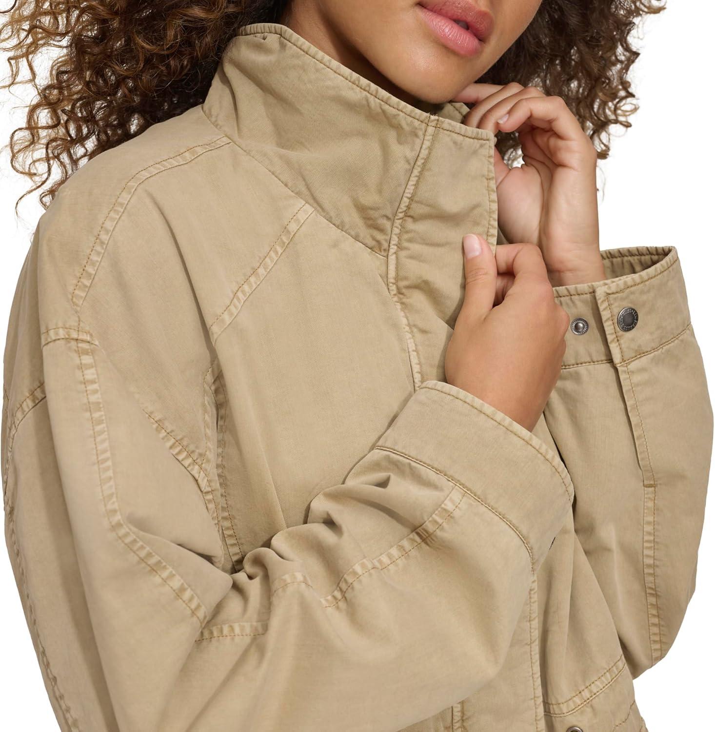 imageLevis Womens Stand Collar Cotton Military JacketSafari