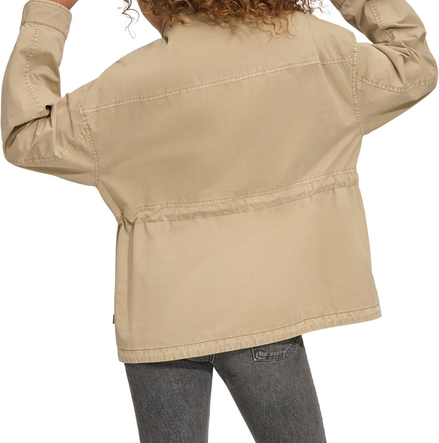 imageLevis Womens Stand Collar Cotton Military JacketSafari