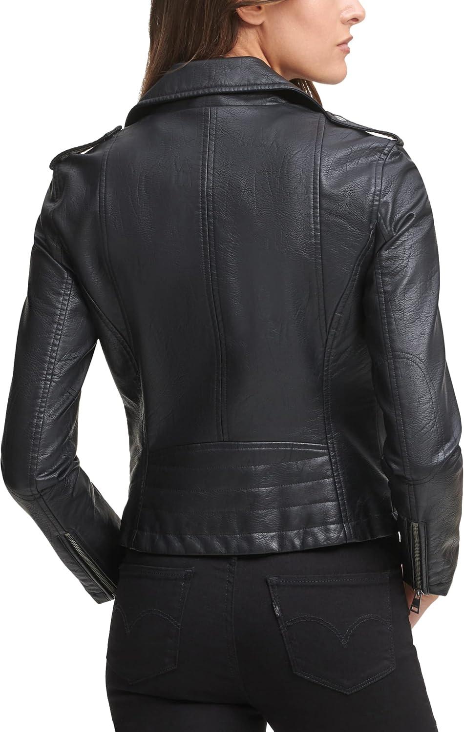 imageLevis Womens The Classic Faux Leather Moto Jacket Regular amp Plus SizeClassic Black