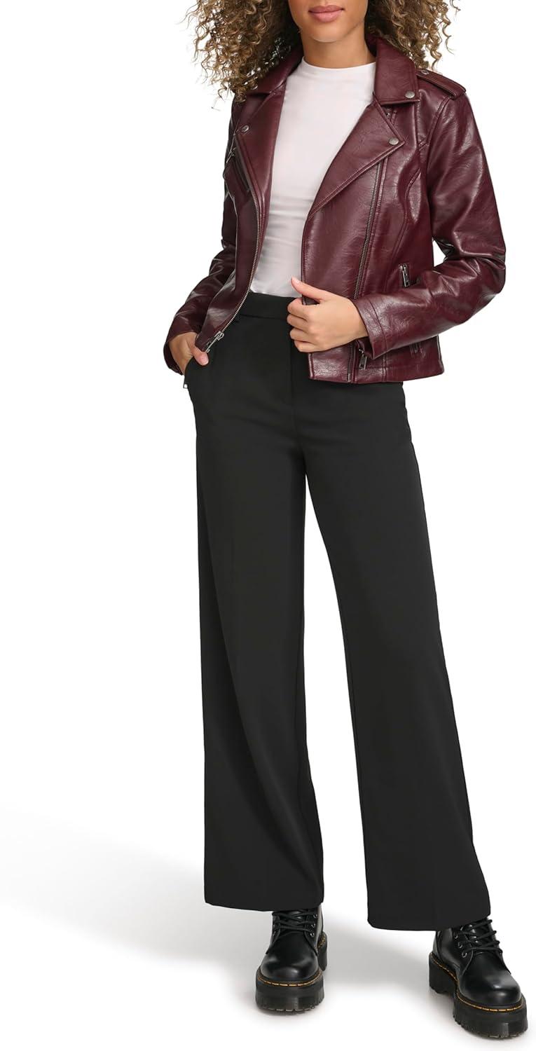 imageLevis Womens The Classic Faux Leather Moto Jacket Regular amp Plus SizeFig Gloss Pu