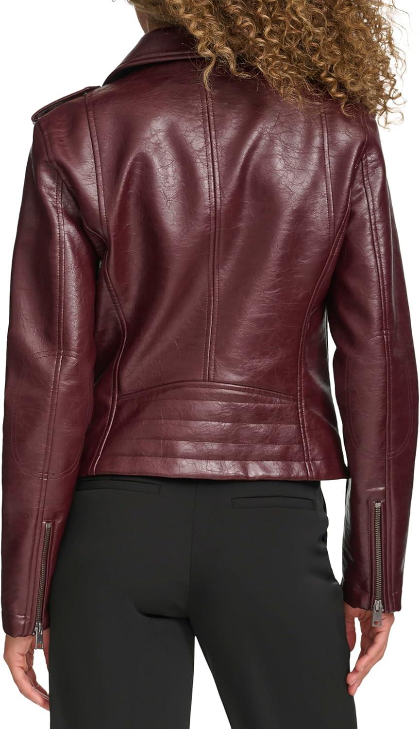 imageLevis Womens The Classic Faux Leather Moto Jacket Regular amp Plus SizeFig Gloss Pu
