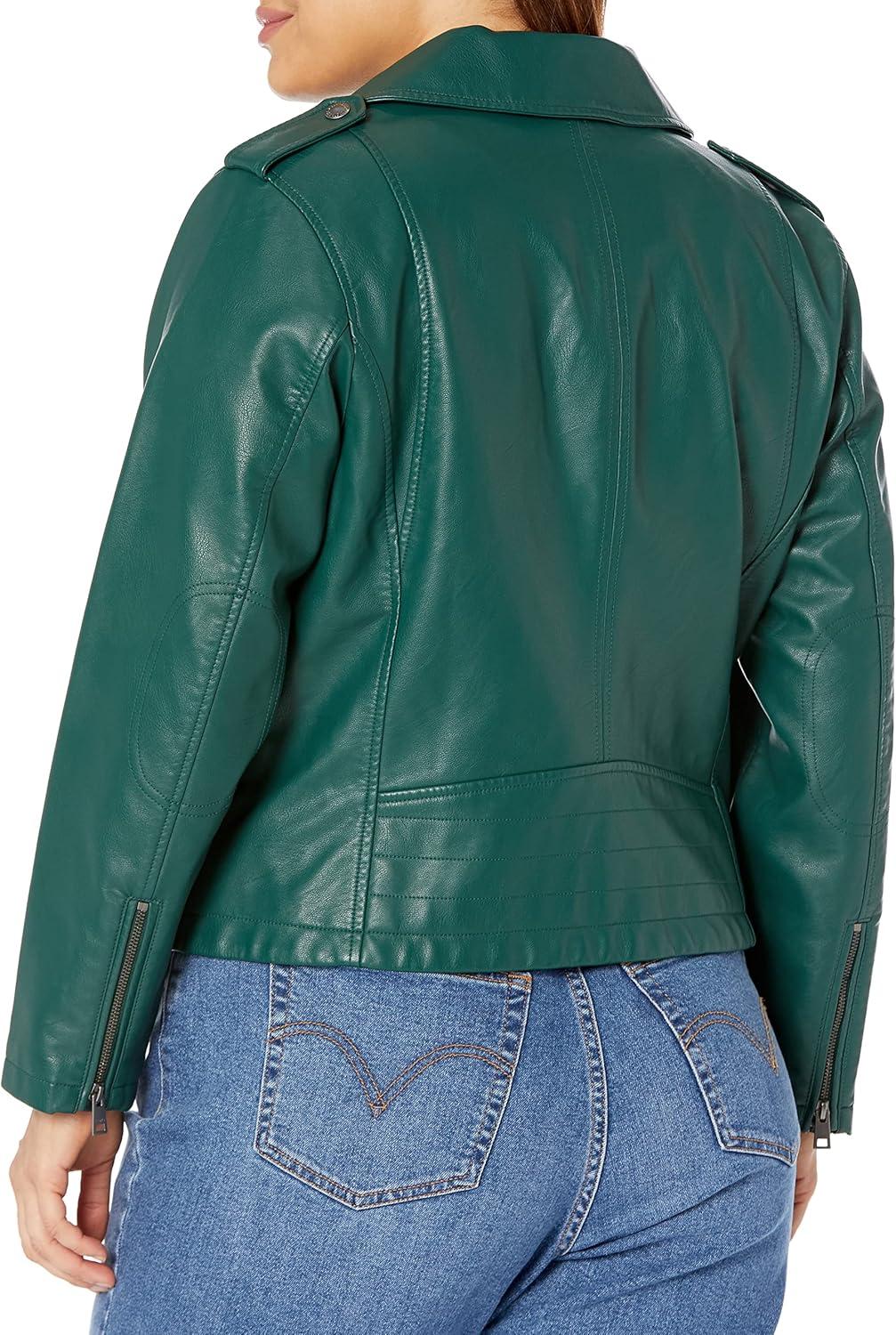 imageLevis Womens The Classic Faux Leather Moto Jacket Regular amp Plus SizeForest