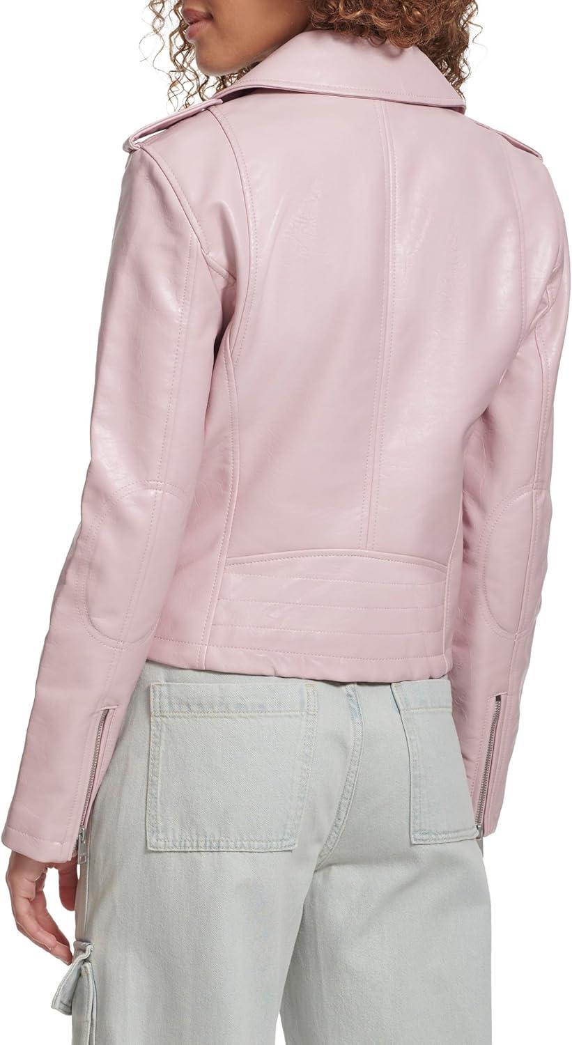 imageLevis Womens The Classic Faux Leather Moto Jacket Regular amp Plus SizeGloss Lilac