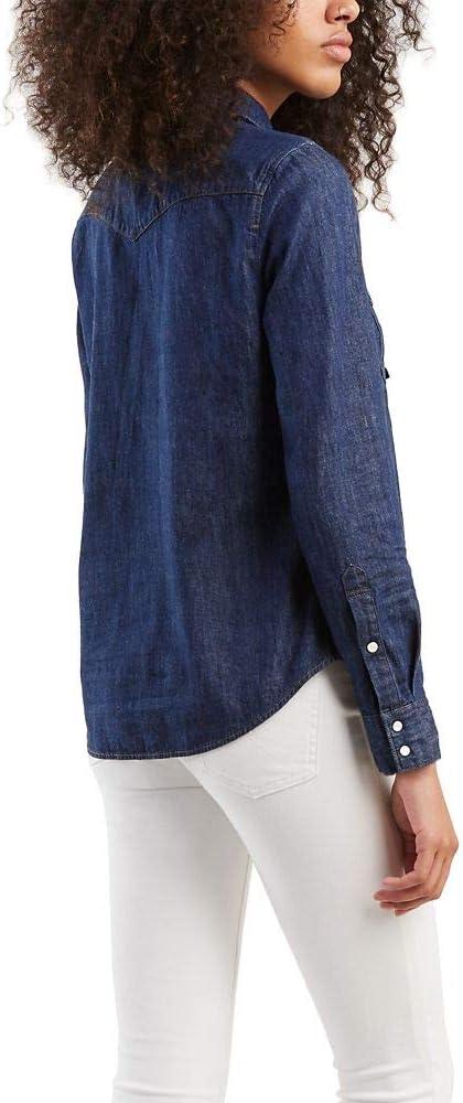 imageLevis Womens Ultimate Western Shirt Standard and PlusMinds Eye Dark Indigo