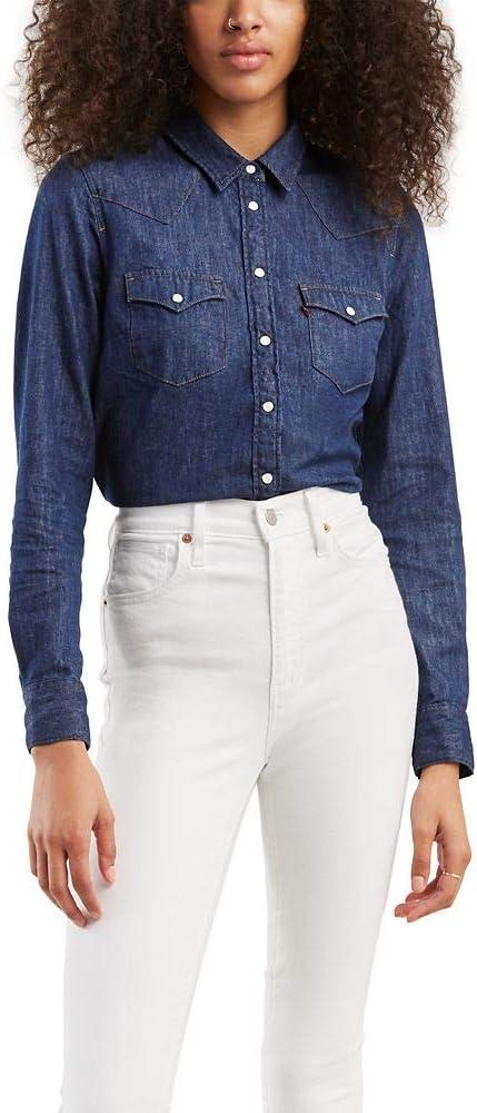 imageLevis Womens Ultimate Western Shirt Standard and PlusMinds Eye Dark Indigo