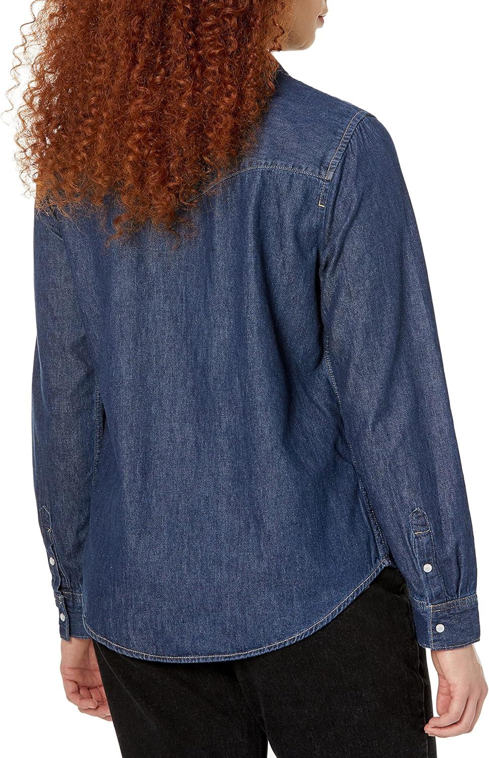 imageLevis Womens Ultimate Western Shirt Standard and PlusMinds Eye Dark Indigo