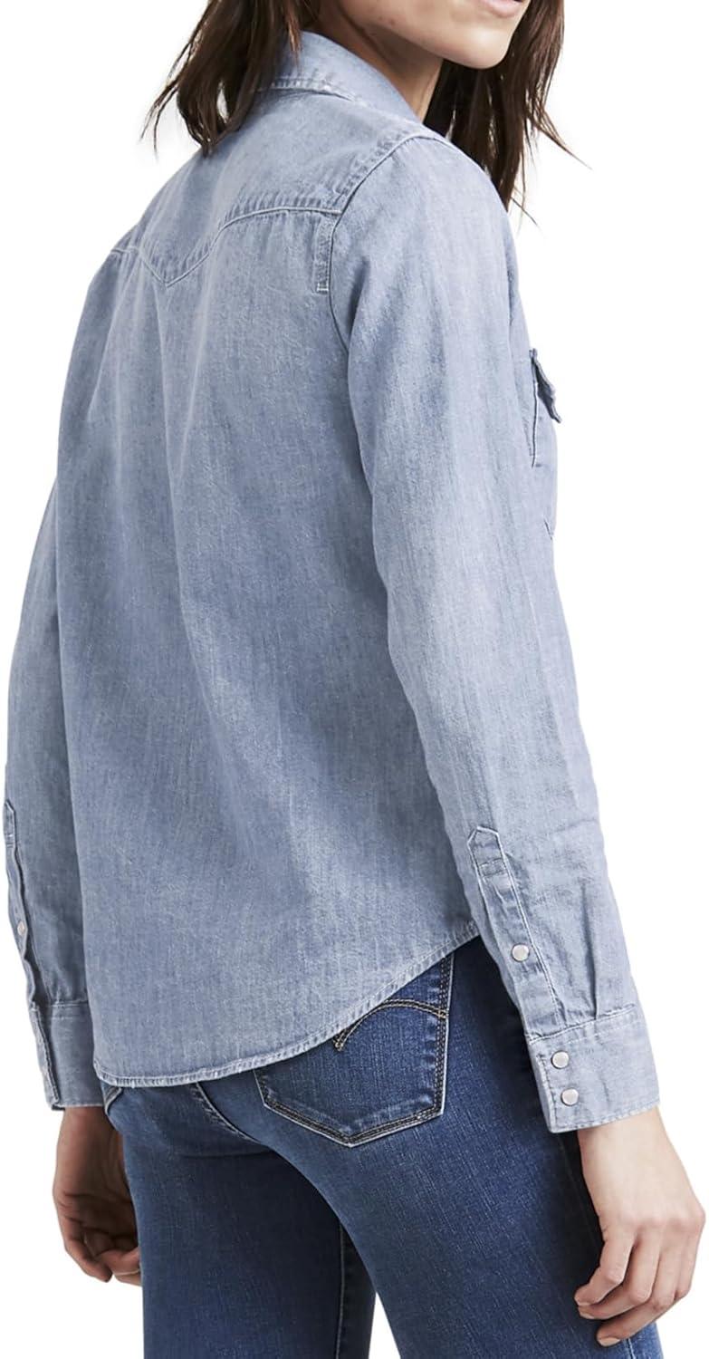 imageLevis Womens Ultimate Western Shirt Standard and PlusNew Small Talk Light Indigo