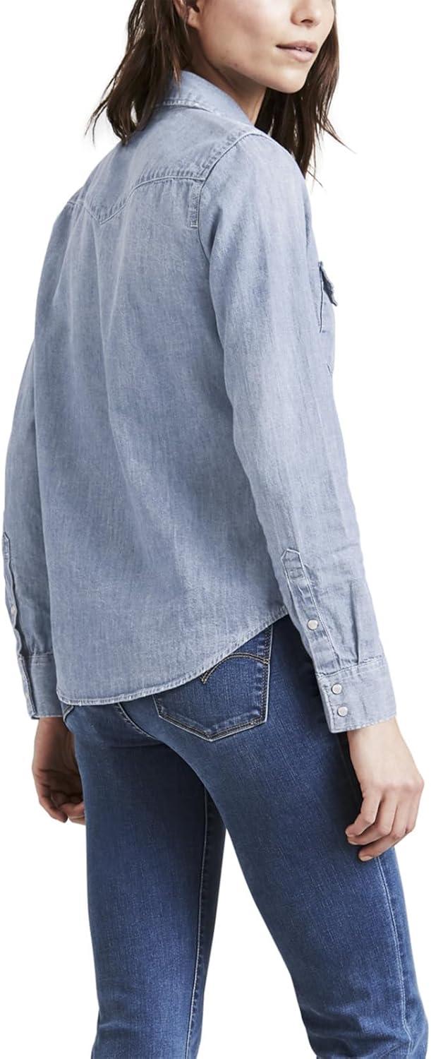 imageLevis Womens Ultimate Western Shirt Standard and PlusNew Small Talk Light Indigo