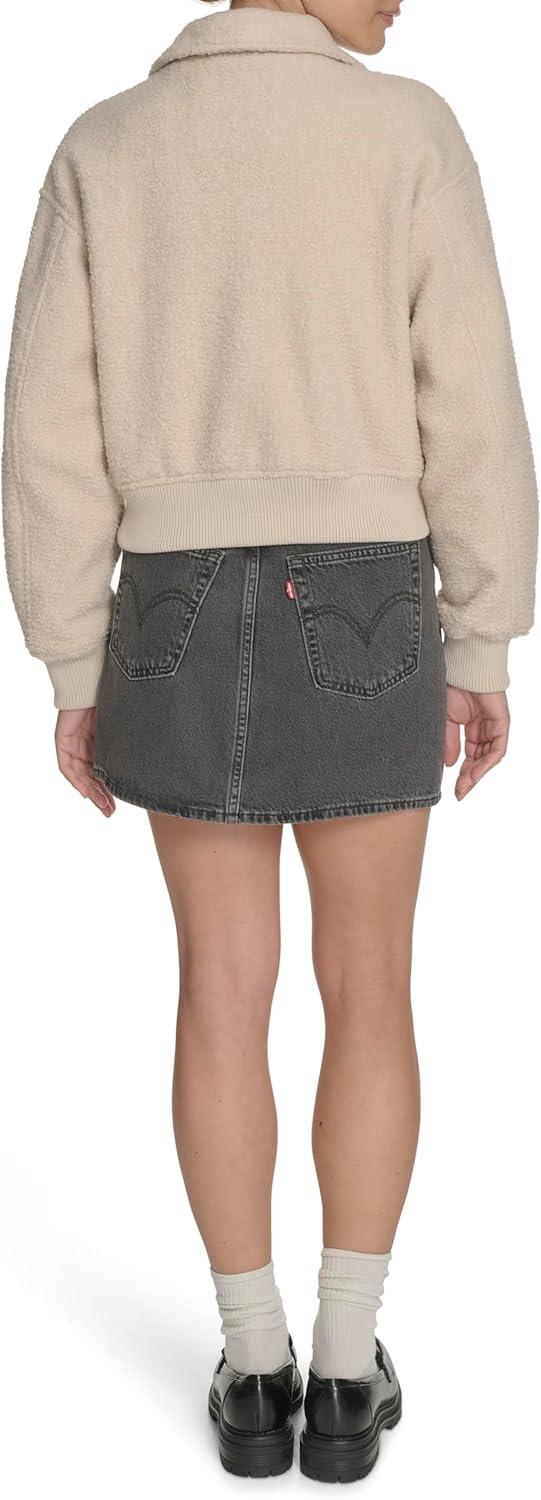 imageLevis Womens Varsity Bomber JacketCream Boucle Laydown Collar