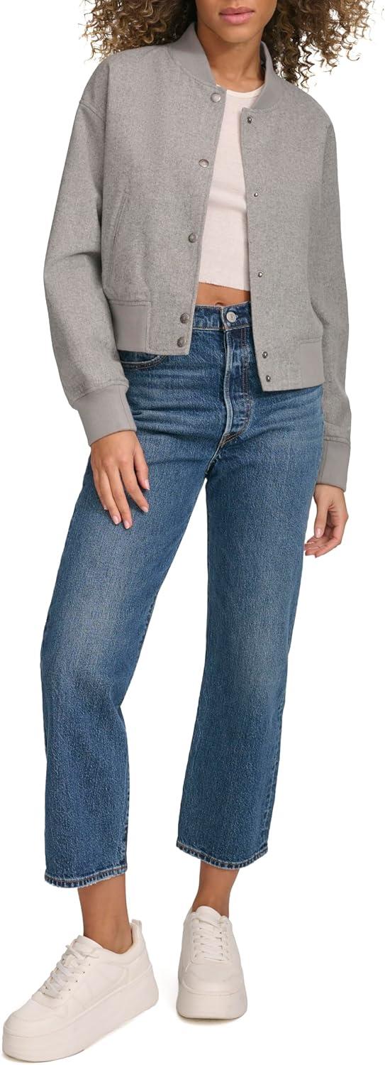 imageLevis Womens Varsity Bomber JacketHeather Grey Wool Blend