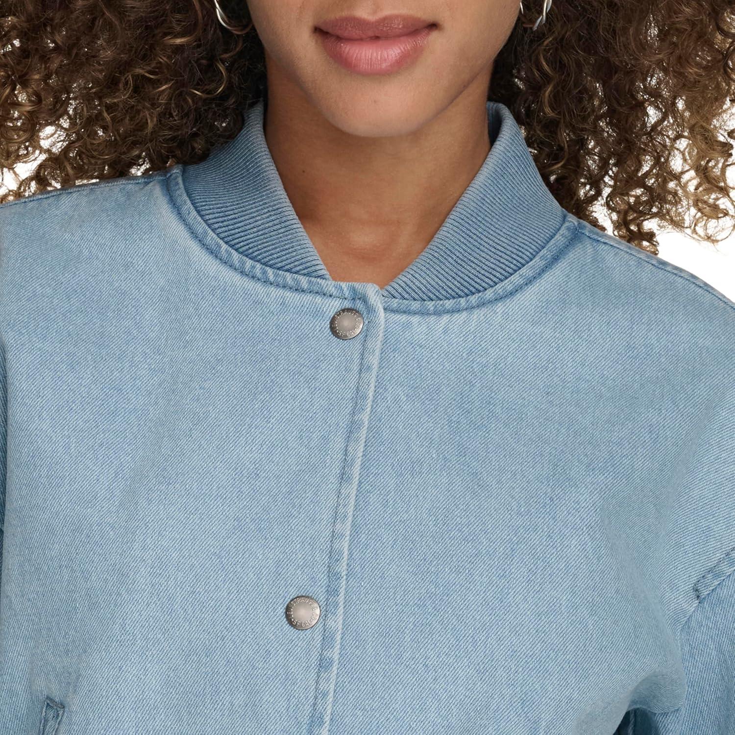imageLevis Womens Varsity Bomber JacketLight Wash Denim