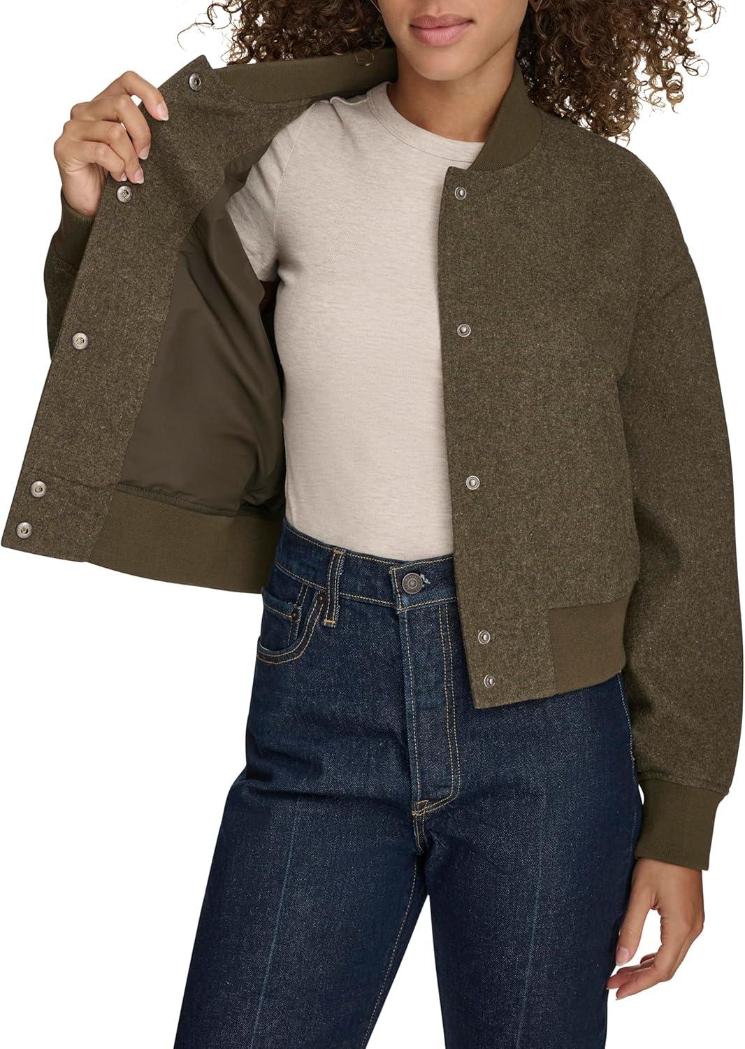 imageLevis Womens Varsity Bomber JacketOlive Wool Blend