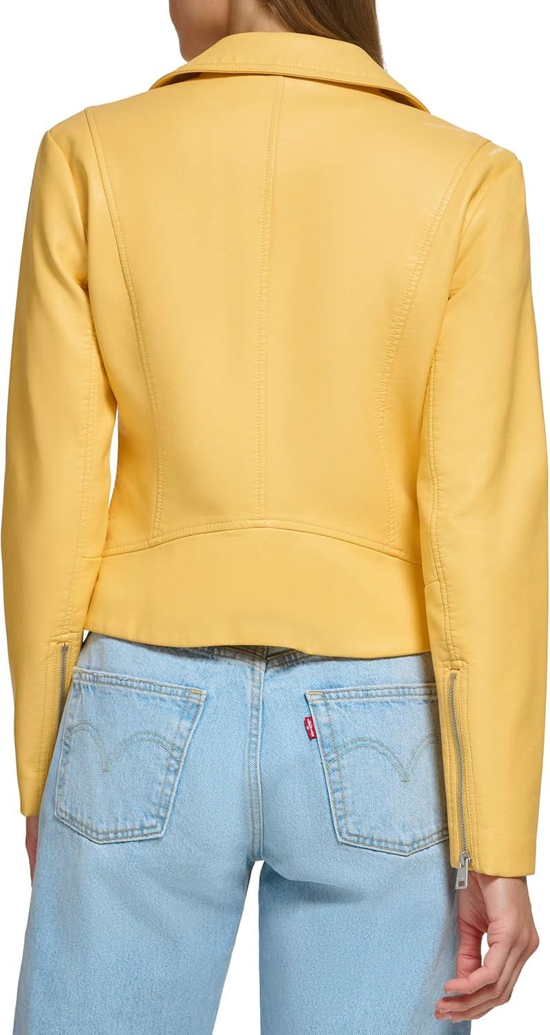 imageLevis Womens Vegan Leather 538 Moto Jacket Regular amp Plus SizeAmberCream