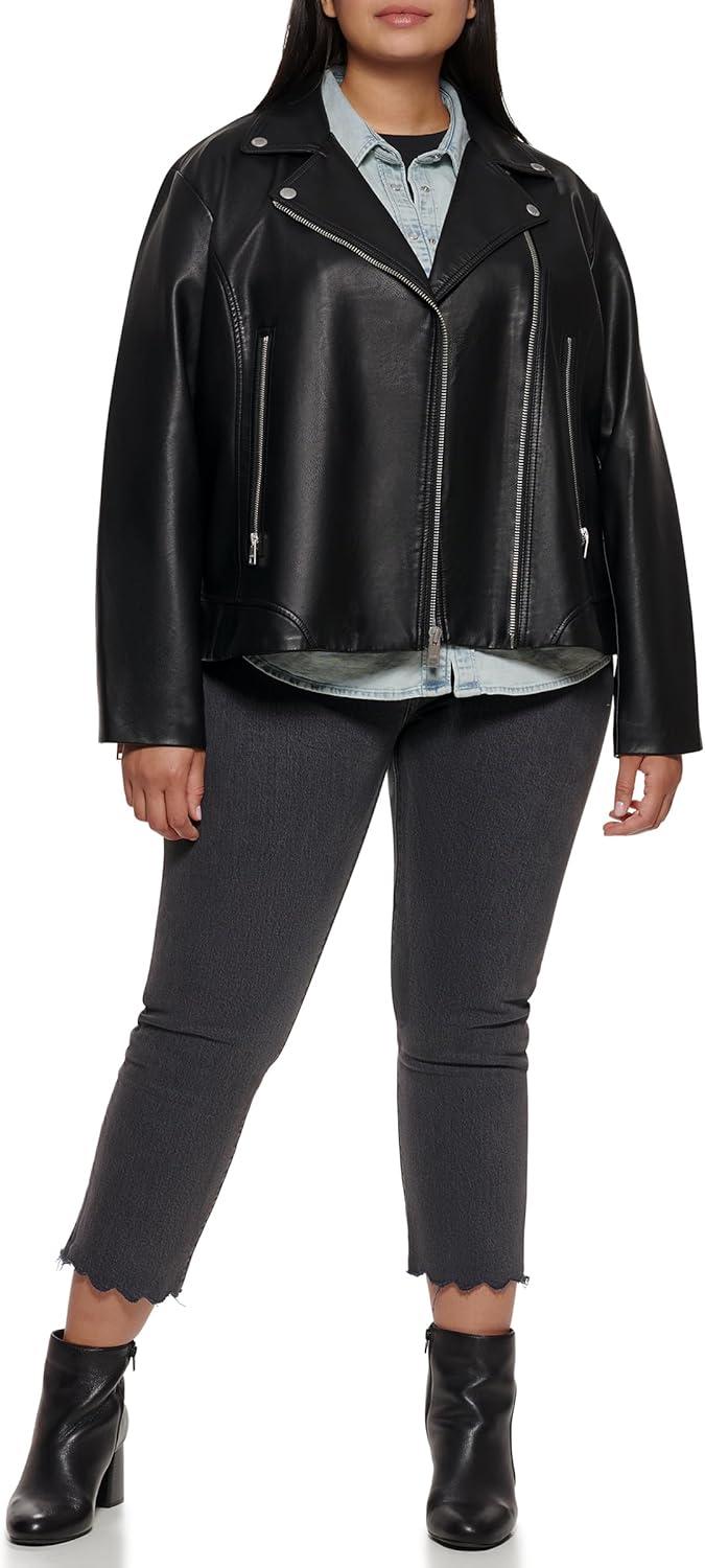 imageLevis Womens Vegan Leather 538 Moto Jacket Regular amp Plus SizeBlack