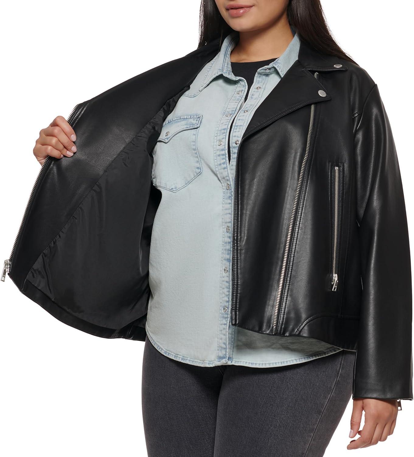 imageLevis Womens Vegan Leather 538 Moto Jacket Regular amp Plus SizeBlack