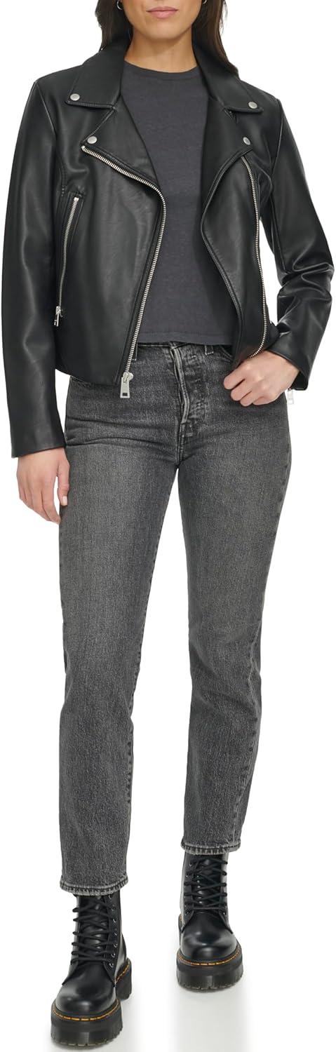 imageLevis Womens Vegan Leather 538 Moto Jacket Regular amp Plus SizeBlack