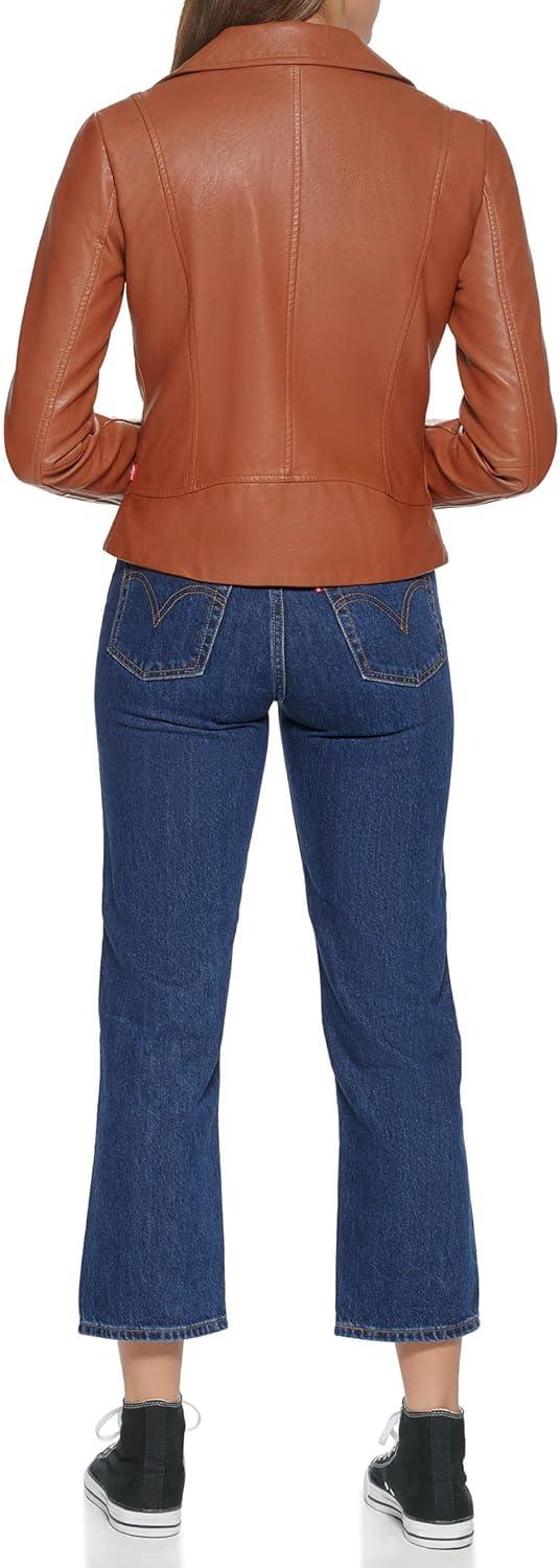 imageLevis Womens Vegan Leather 538 Moto Jacket Regular amp Plus SizeCamel