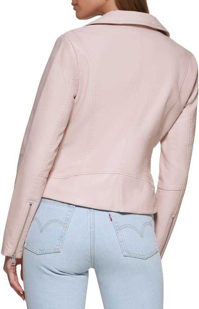 imageLevis Womens Vegan Leather 538 Moto Jacket Regular amp Plus SizePeach Blossom