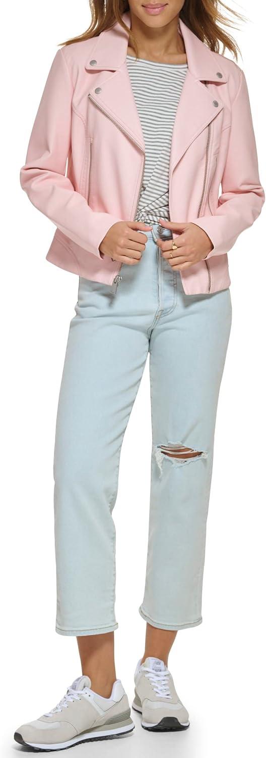 imageLevis Womens Vegan Leather 538 Moto Jacket Regular amp Plus SizeRose Quartz