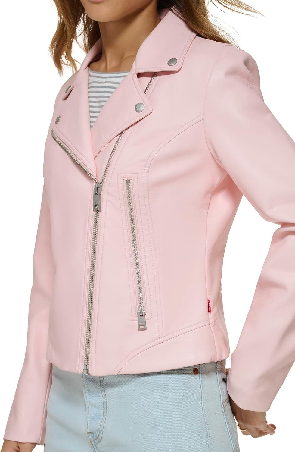imageLevis Womens Vegan Leather 538 Moto Jacket Regular amp Plus SizeRose Quartz