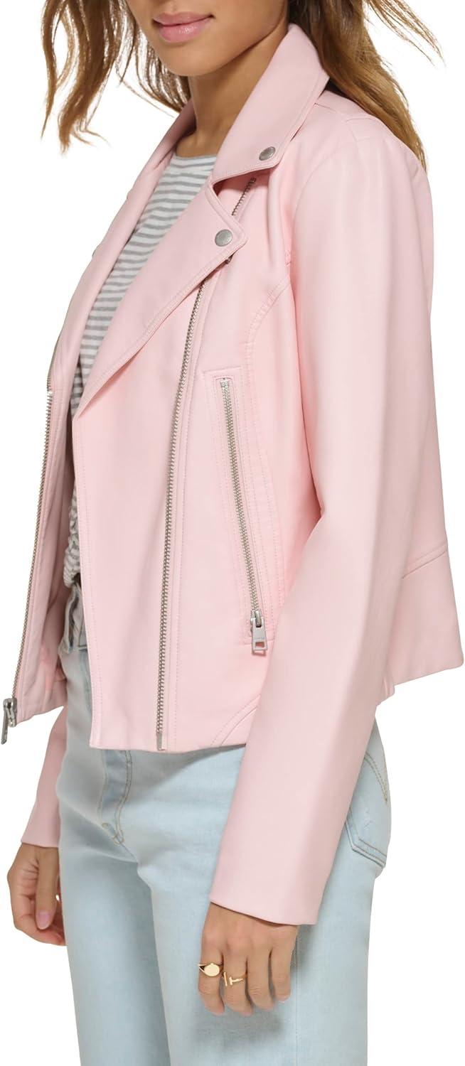 imageLevis Womens Vegan Leather 538 Moto Jacket Regular amp Plus SizeRose Quartz