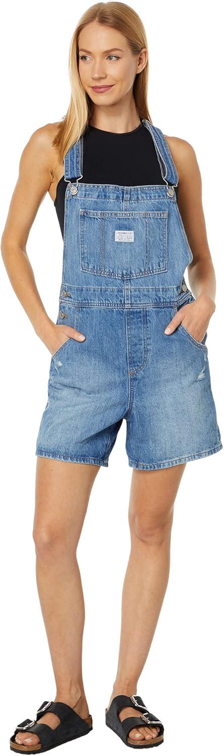 imageLevis Womens Vintage Shortalls Also Available in PlusMedium Indigo Destructed