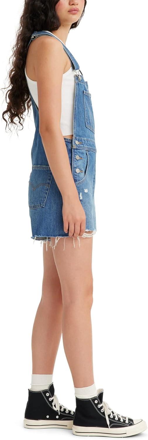 imageLevis Womens Vintage Shortalls Also Available in PlusMedium Indigo Destructed
