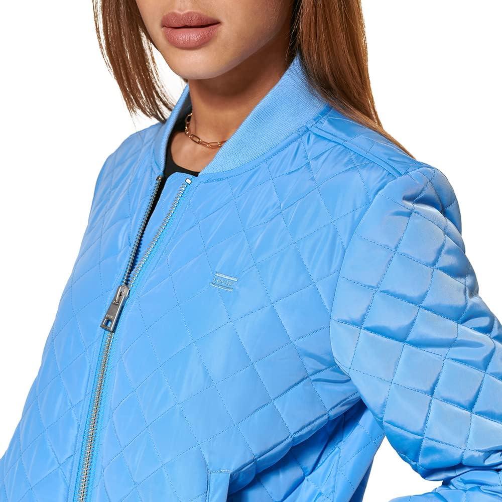 imageLevis Womens Womens Diamond Quilted Bomber Jacket With Front Pockets Regular amp Plus SizesDeep Blue