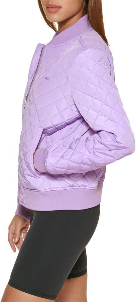imageLevis Womens Womens Diamond Quilted Bomber Jacket With Front Pockets Regular amp Plus SizesLilac Mist