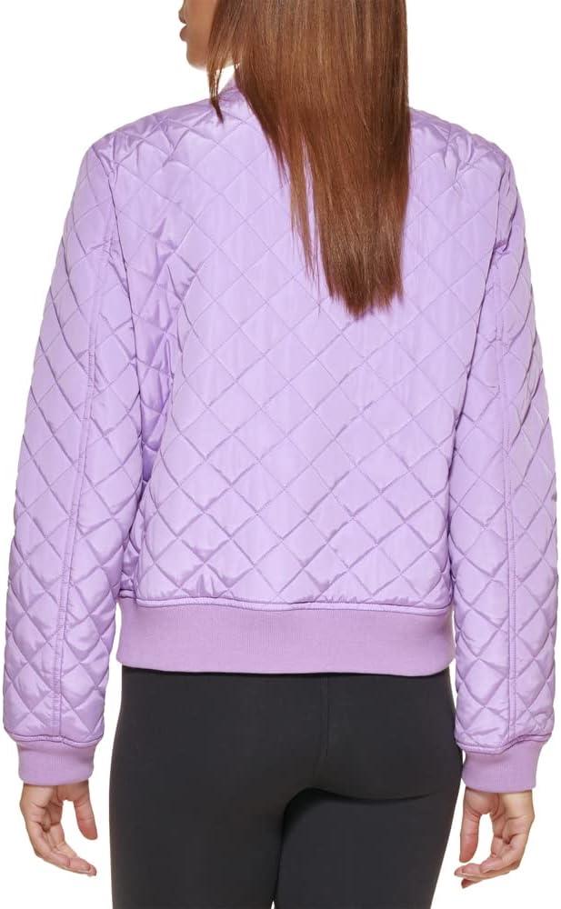 imageLevis Womens Womens Diamond Quilted Bomber Jacket With Front Pockets Regular amp Plus SizesLilac Mist