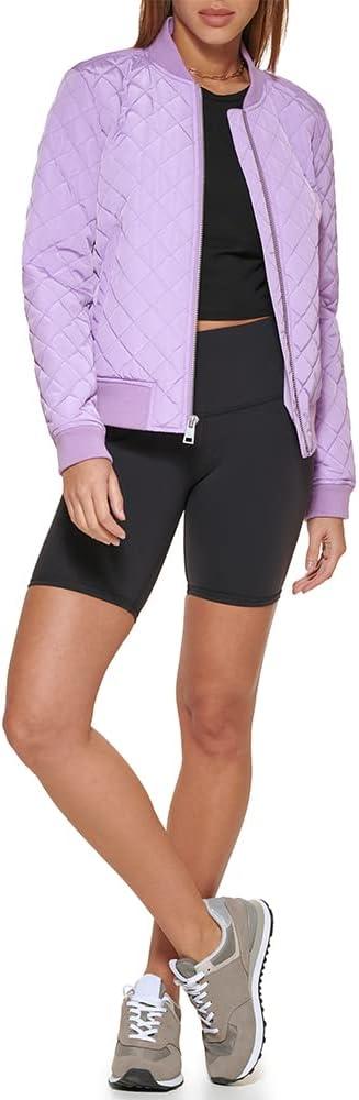 imageLevis Womens Womens Diamond Quilted Bomber Jacket With Front Pockets Regular amp Plus SizesLilac Mist