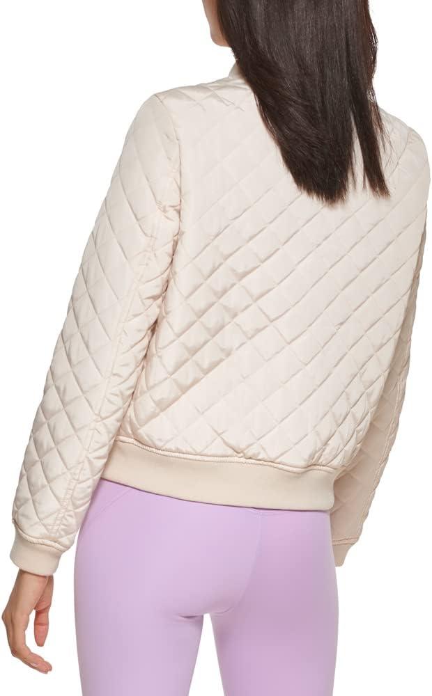 imageLevis Womens Womens Diamond Quilted Bomber Jacket With Front Pockets Regular amp Plus SizesNatural Beige