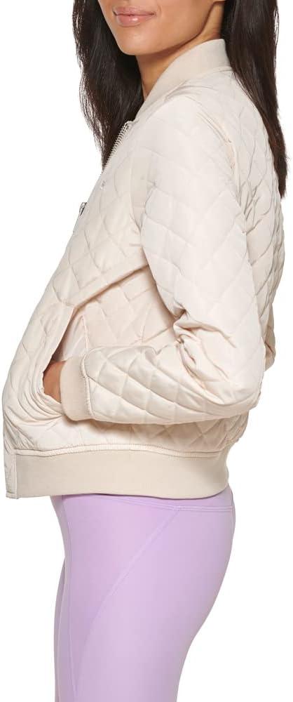 imageLevis Womens Womens Diamond Quilted Bomber Jacket With Front Pockets Regular amp Plus SizesNatural Beige