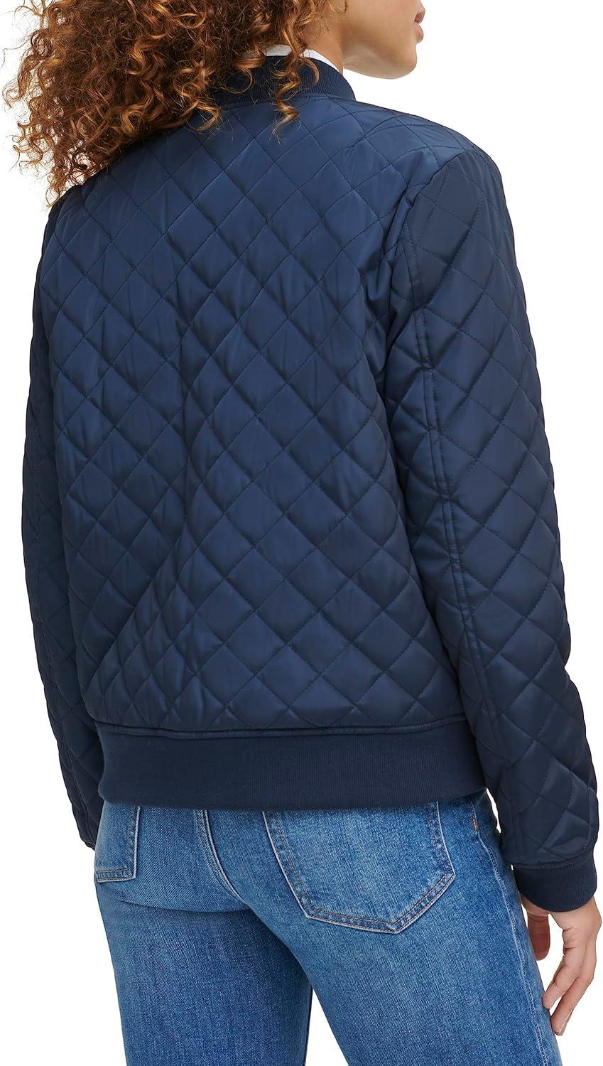 imageLevis Womens Womens Diamond Quilted Bomber Jacket With Front Pockets Regular amp Plus SizesNavy