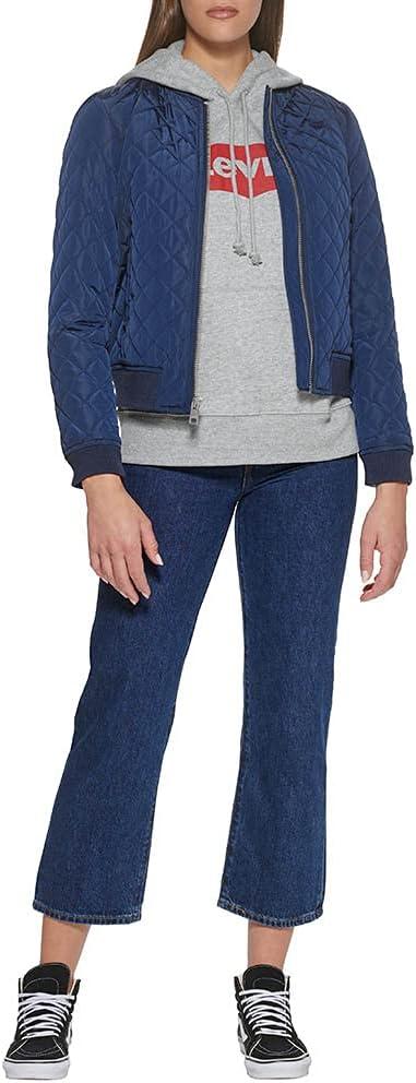 imageLevis Womens Womens Diamond Quilted Bomber Jacket With Front Pockets Regular amp Plus SizesNavy