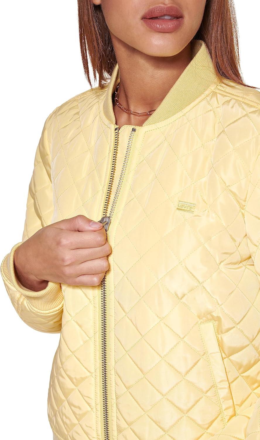 imageLevis Womens Womens Diamond Quilted Bomber Jacket With Front Pockets Regular amp Plus SizesPopcorn