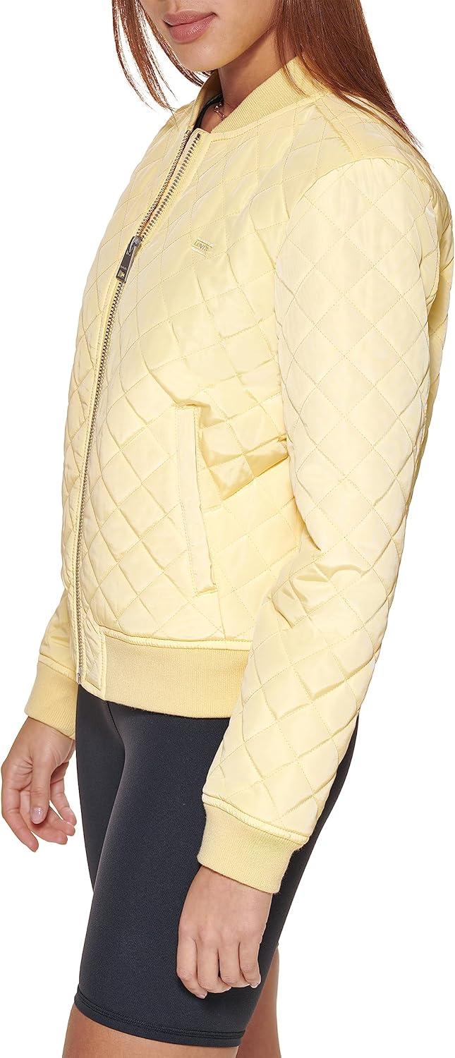 imageLevis Womens Womens Diamond Quilted Bomber Jacket With Front Pockets Regular amp Plus SizesPopcorn