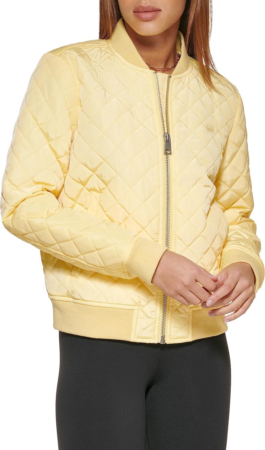 imageLevis Womens Womens Diamond Quilted Bomber Jacket With Front Pockets Regular amp Plus SizesPopcorn