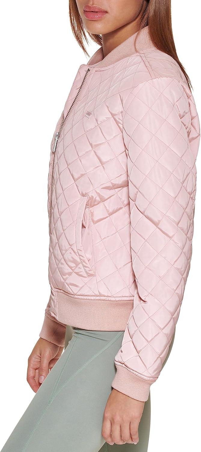 imageLevis Womens Womens Diamond Quilted Bomber Jacket With Front Pockets Regular amp Plus SizesRose Mist
