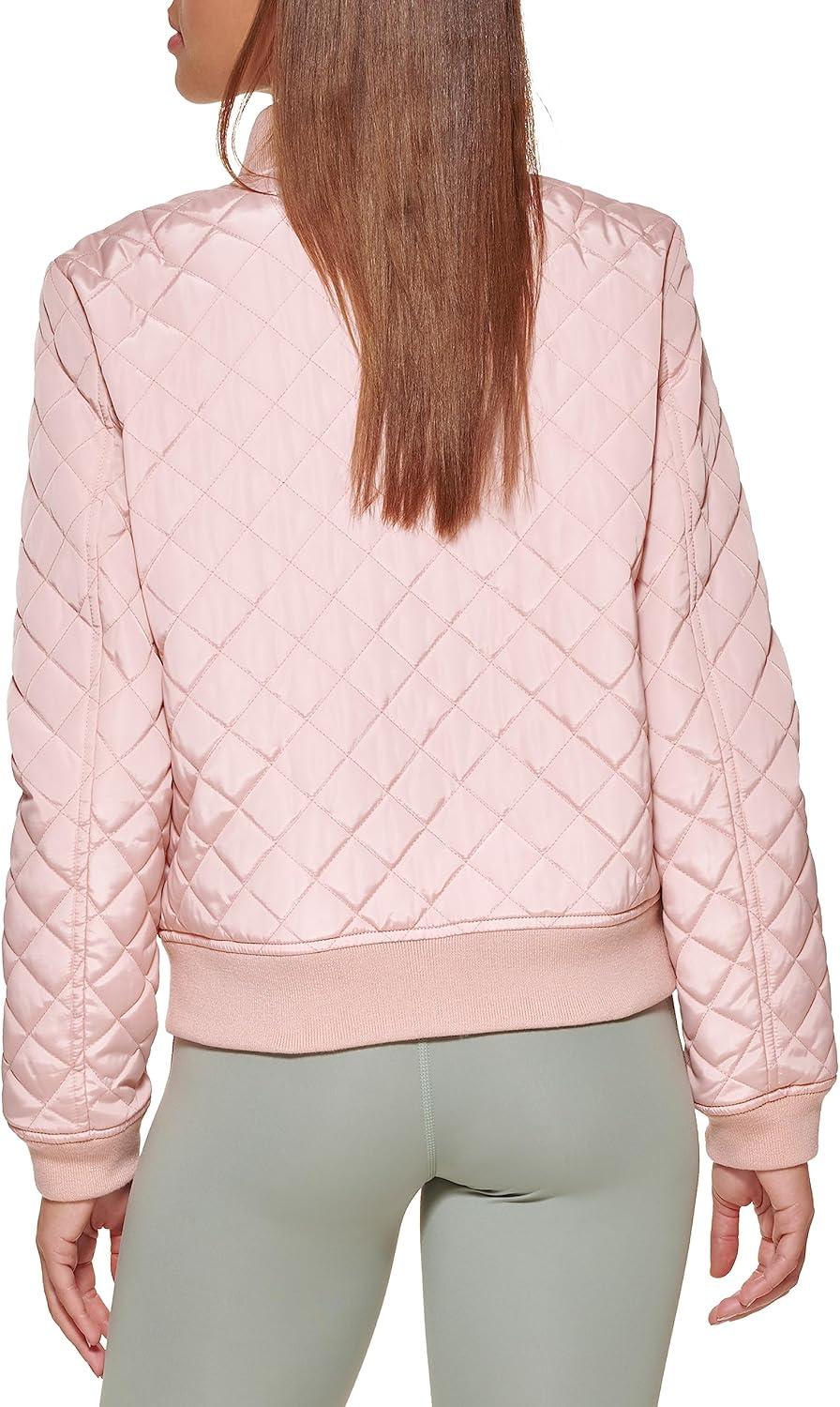 imageLevis Womens Womens Diamond Quilted Bomber Jacket With Front Pockets Regular amp Plus SizesRose Mist