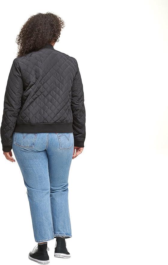 imageLevis Womens Womens Diamond Quilted Bomber Jacket With Front Pockets Regular amp Plus SizesShade Black