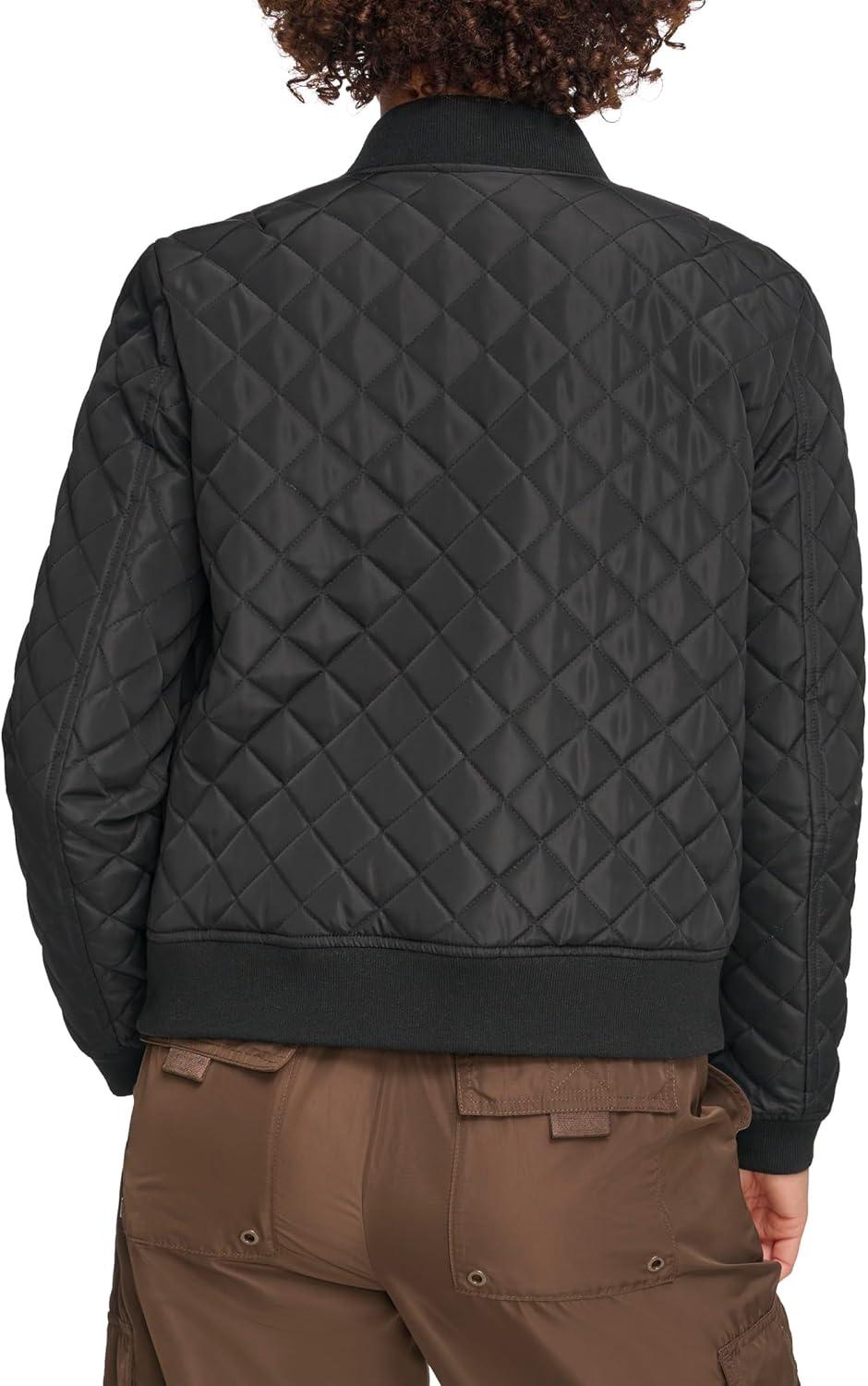 imageLevis Womens Womens Diamond Quilted Bomber Jacket With Front Pockets Regular amp Plus SizesShade Black