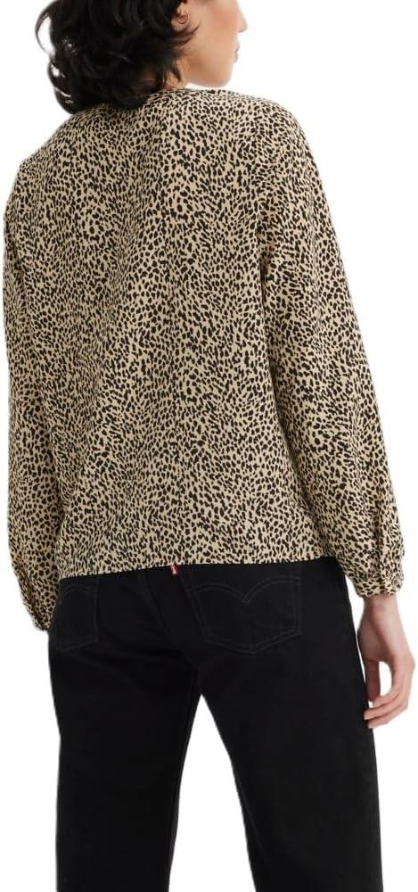 imageLevis Womens Zenda Long Sleeve Blouse Also Available in PlusNew Mosaic Animal Almond Buff