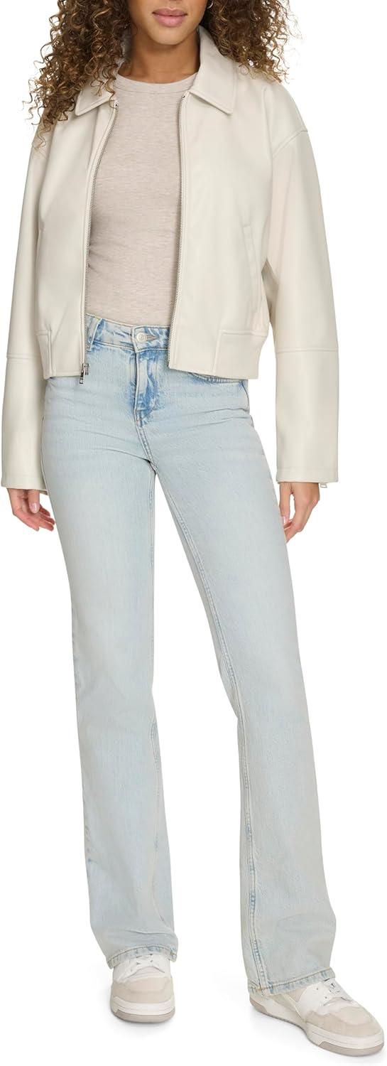 imageLevis womens Faux Leather Bomber With Laydown CollarOyster