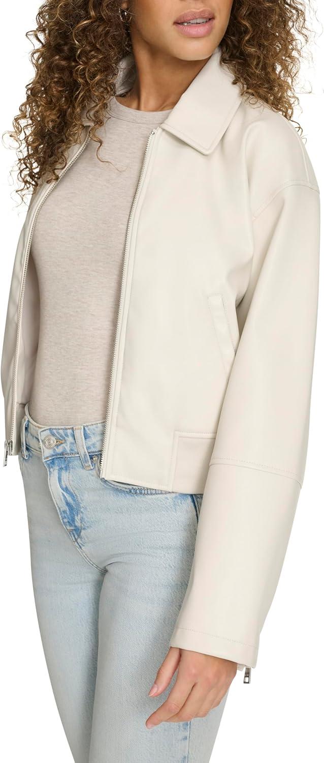 imageLevis womens Faux Leather Bomber With Laydown CollarOyster