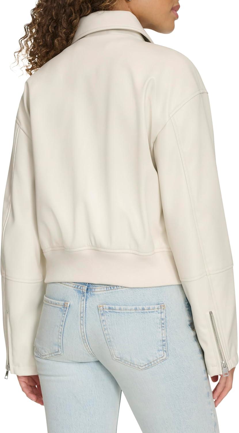imageLevis womens Faux Leather Bomber With Laydown CollarOyster