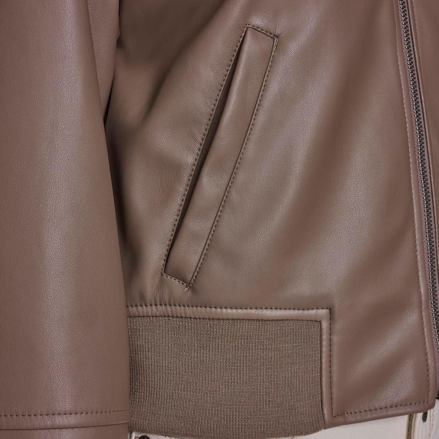 imageLevis womens Faux Leather Bomber With Laydown CollarPine Bark